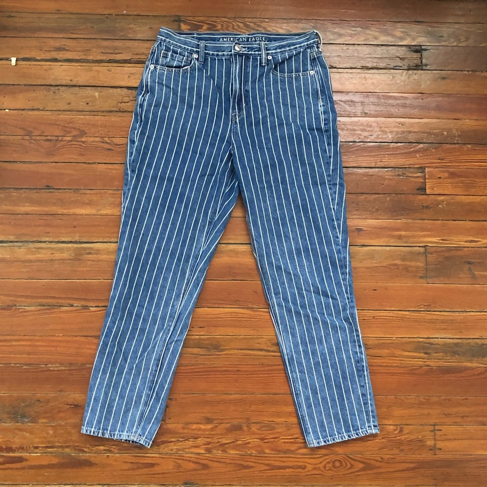 Stripped High Rise Mom Jean